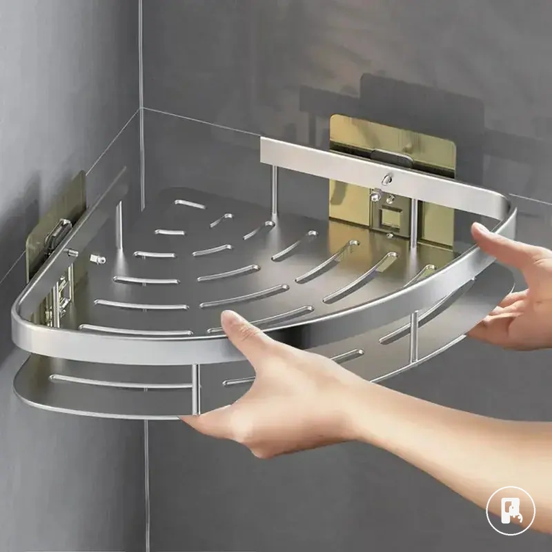 Badezimmer Regal aus Aluminium ohne Bohren für Pflegeprodukte