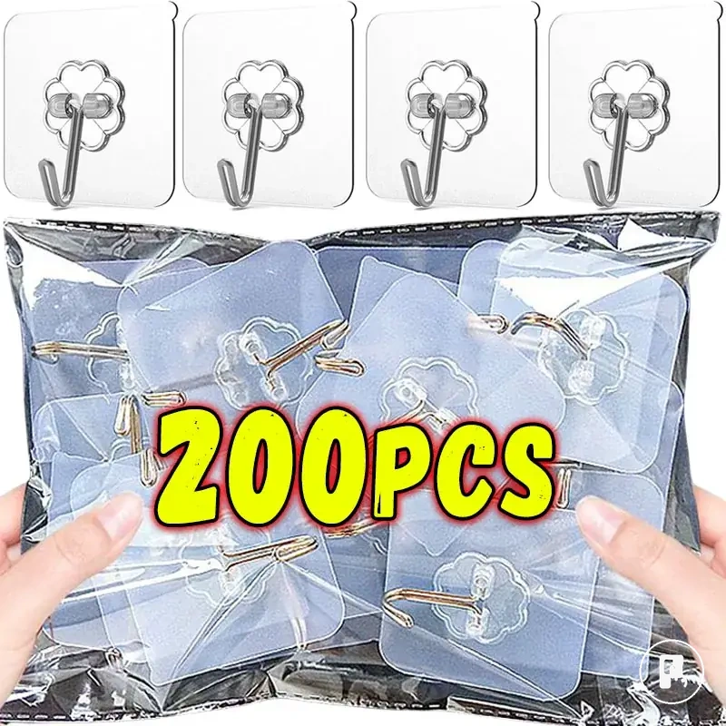 Transparente Wandhaken mit Klebefläche für Schlüssel und Handtücher