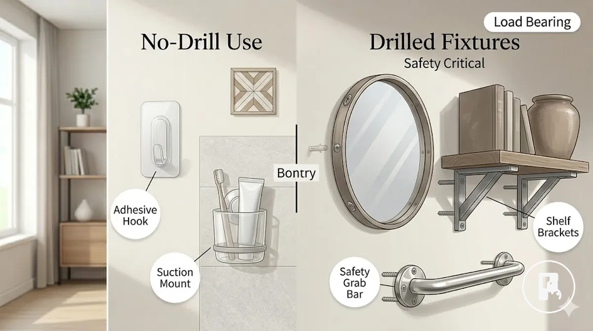 comparison of no-drill accessories and permanent drilled fixtures